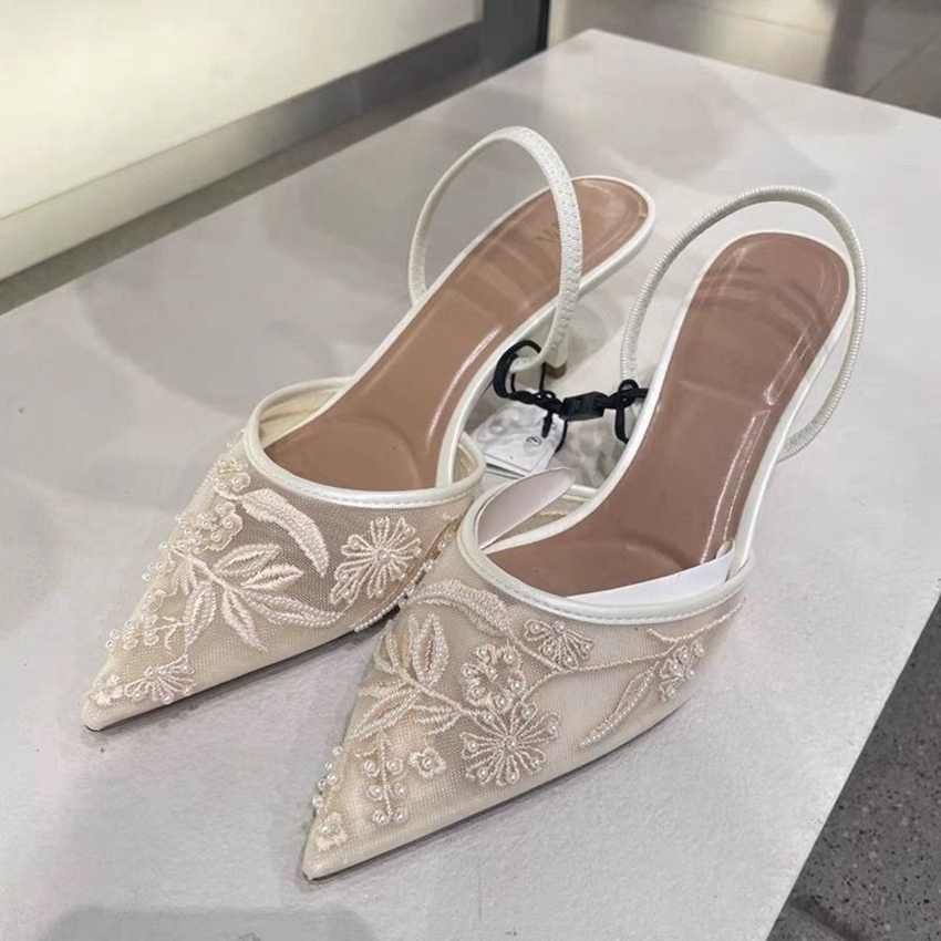 Summer Clothing Brands - Sapatos de Salto Alto Brancos Femininos
