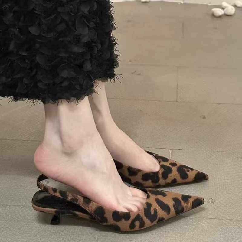 Summer Clothing Stores - Sandálias Femininas Slip-On de Salto Alto