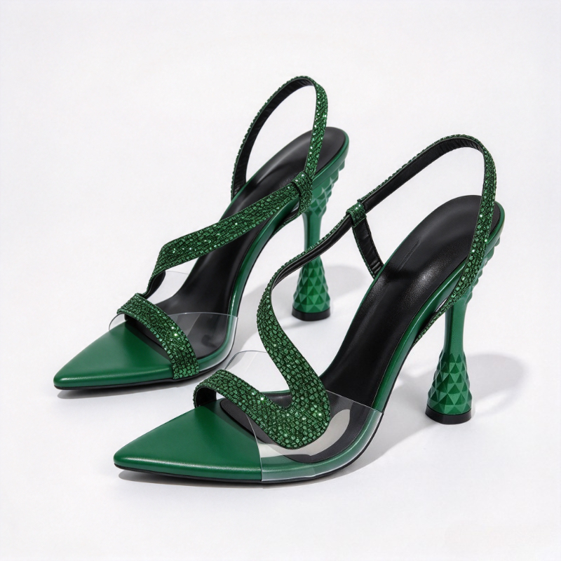 Summer Clothing Brands - Sandálias de luxo com strass, elegantes