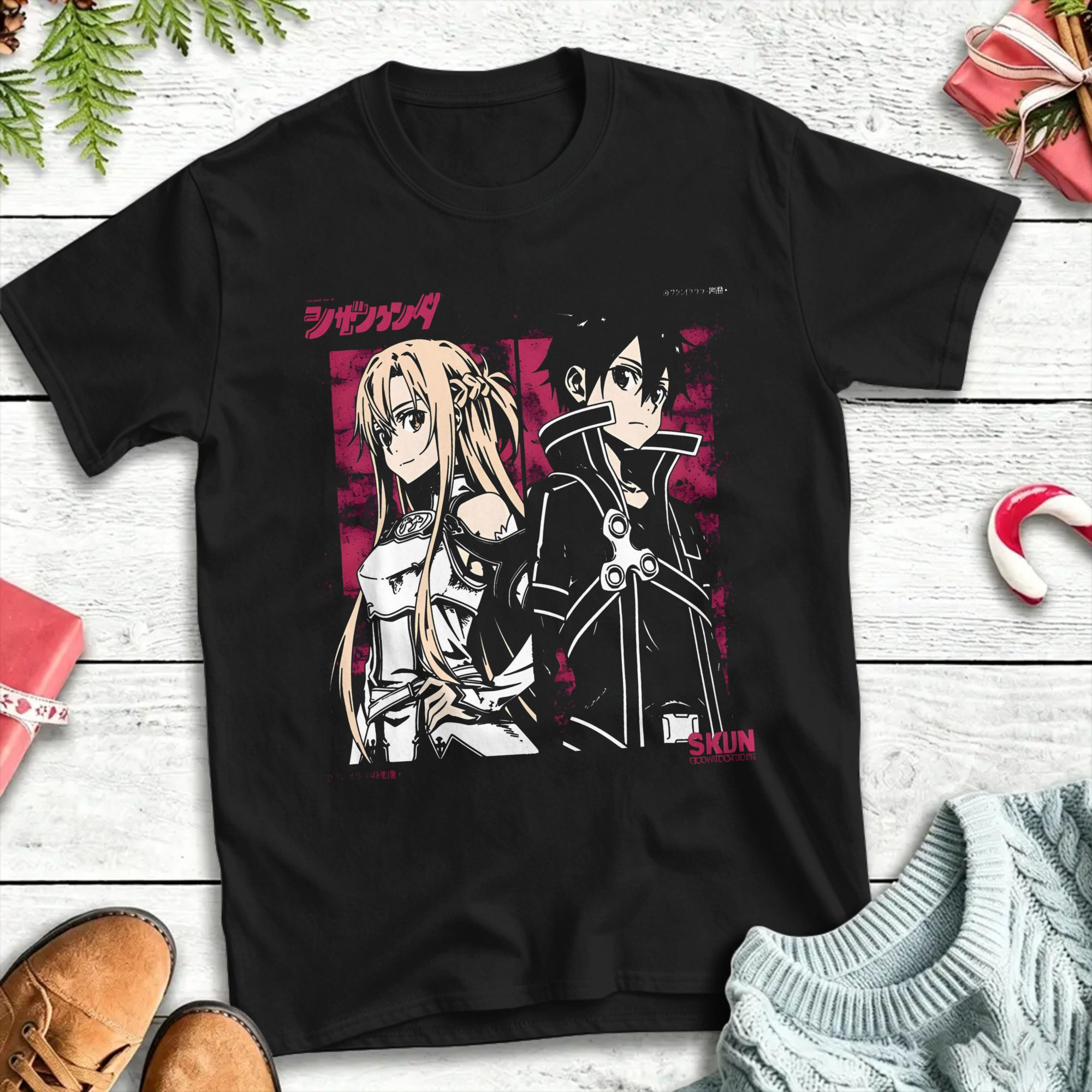 Summer Clothing Wholesale - Camiseta de algodão Kirito e Asuna
